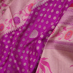 Fushcia Purple Banarasi Saree With Jamdani Pallu And Border Weaving