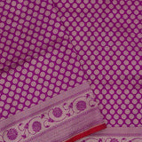 Fushcia Purple Banarasi Saree With Jamdani Pallu And Border Weaving