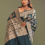 Dark Green Banarasi Saree With Meenakari Design