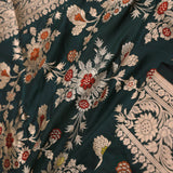 Dark Green Banarasi Saree With Meenakari Design