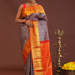 Maroon Kanjivaram Saree With Contrast Red Border