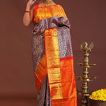 Maroon Kanjivaram Saree With Contrast Red Border