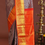 Maroon Kanjivaram Saree With Contrast Red Border