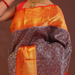 Maroon Kanjivaram Saree With Contrast Red Border