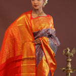 Maroon Kanjivaram Saree With Contrast Red Border