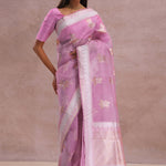 Pink Organza Banarasi Saree With Butta'S