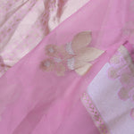 Pink Organza Banarasi Saree With Butta'S