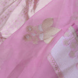 Pink Organza Banarasi Saree With Butta'S