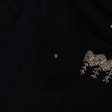 Black Satin Saree With Cutdana Work