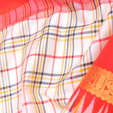 Cream Kanjivaram Saree With Red Border