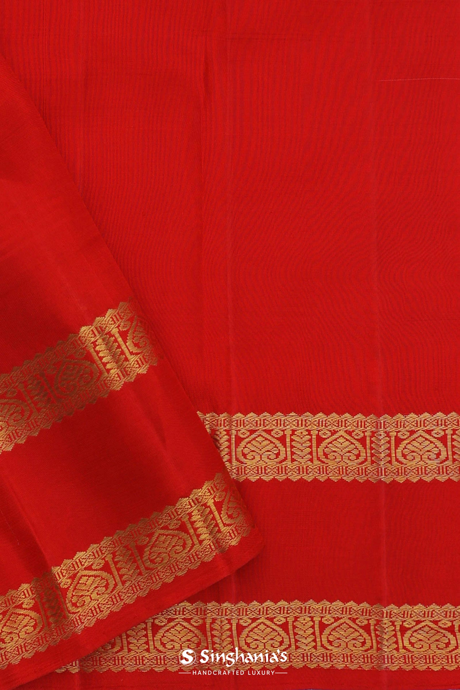Cream Kanjivaram Saree With Red Border