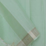 Bottle Green Kanjivaram Saree With Pistachio Border