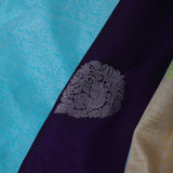 Very Dark Purple Kanjivaram Silk Saree With Peacock Motifs