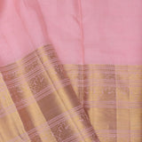 Soft Pink Kanjivaram Silk Saree With Self Border
