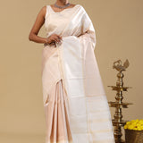 Light Brown Kanjivaram Tissue Saree