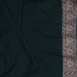 Dark Green Banarasi Saree With Bele Design