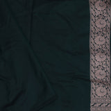 Dark Green Banarasi Saree With Bele Design