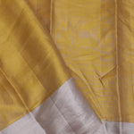 Orange Kanjivaram Saree With Contrast Silver Border