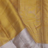 Orange Kanjivaram Saree With Contrast Silver Border