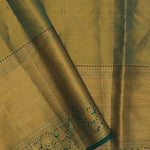 Dark Green Kanchivaram Saree With Gold Zari Border