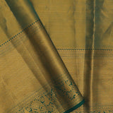 Dark Green Kanchivaram Saree With Gold Zari Border