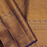 Deep Violet Kanjivaram Saree With Gold Zari Border