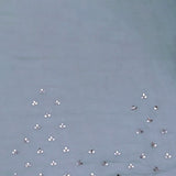 Grayish Teal Organza Saree With Scallop Border