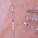 Oriental Pink Organza Saree With Scallop Border