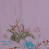 Salmon Pink Soft Organza Saree With Embroidery Work