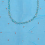 Sky Blue Organza Embroidery Saree With Floral Border