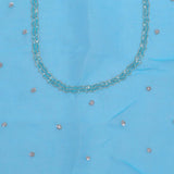 Sky Blue Organza Embroidery Saree With Floral Border