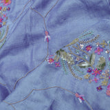Lavender Blue Soft Organza Saree With Embroidery Work