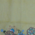 Bright Yellow Organza Saree With Embroidery Work