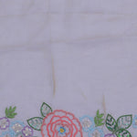 Soft Beige Organza Embroidery Saree With Floral Border