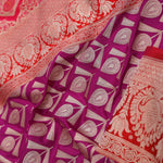 Magenta Banarasi Saree With Contrast Brick Red Border