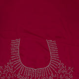 Deep Crimson Red Satin Saree With Cutdana Work