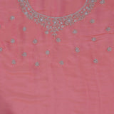 Peach Organza Embroidery Saree Scallop Border