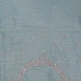 Regent Gray Georgette Tissue Saree With Scallop Border