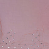 Pastel Peach Organza Saree With Cutdana Work