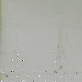 Spanish Green Organza Saree With Scallop Border