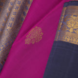 Dark Carnation Pink Kanjivaram Silk Saree With Temple Border