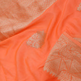 Orange Kota Saree With Butta'S And Temple Border Design