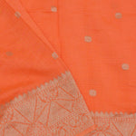 Orange Kota Saree With Butta'S And Temple Border Design