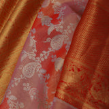 Red Kanjivaram Tissue Saree With Rangkat Design