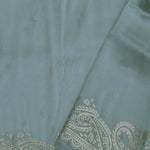 Soft Pistachio Organza Embroidery Saree With Petit Point Buttis