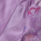 Lavender Kanjivaram Tissue Saree With Diagonal Stripes