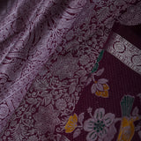 Gondola Magenta Red Kanjivaram Silk Saree With Floral Jaal