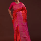 Red Kanjivaram Silk Saree With Floral Woven