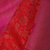 Red Kanjivaram Silk Saree With Floral Woven