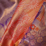 Orange Kanjivaram Tissue Saree With Designer Border